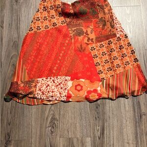 Floral Patchwork A-Line Skirt